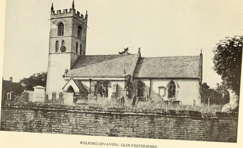 An illustration from The English village church : exteriors and interiors, 1921, leaf 239