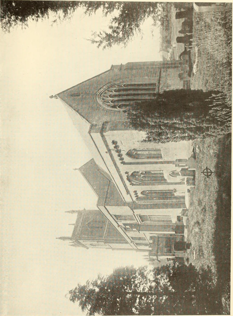 An illustration from The English village church : exteriors and interiors, 1921, leaf 55
