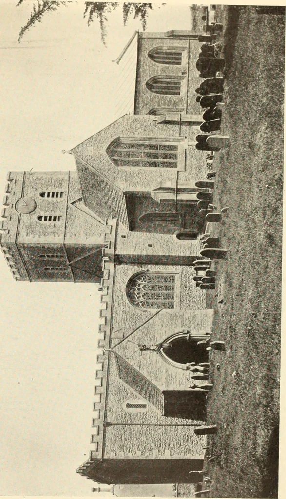 An illustration from The English village church : exteriors and interiors, 1921, leaf 63