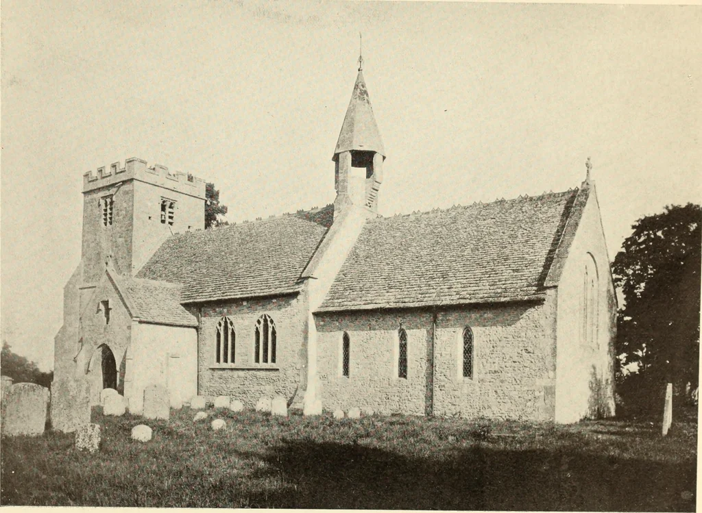 An illustration from The English village church : exteriors and interiors, 1921, leaf 67