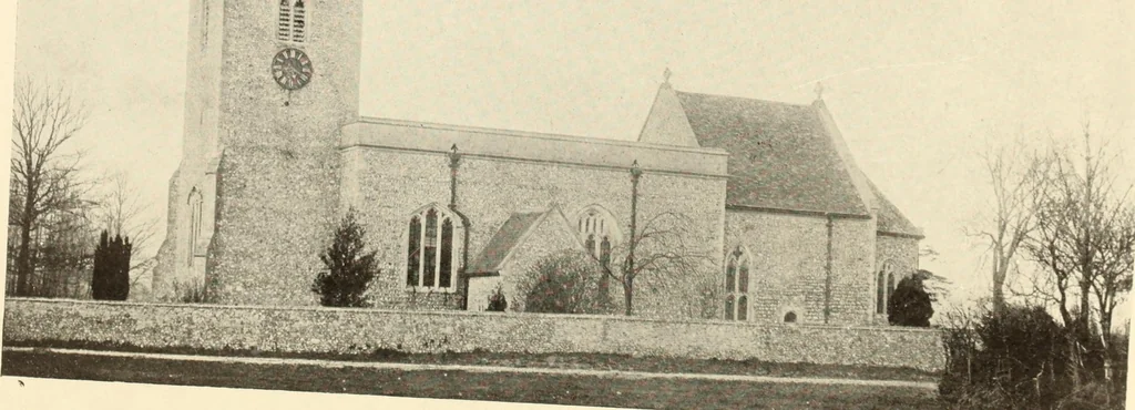 An illustration from The English village church : exteriors and interiors, 1921, leaf 77