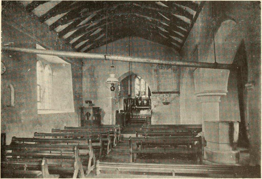 An illustration from The English village church : exteriors and interiors, 1921, leaf 85