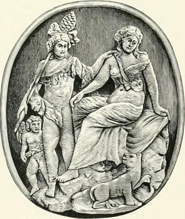 An illustration from Engraved gems; their history and place in art, in which is embodied the author's former treatise, with extensive revisions and additions; reminiscences of travels in the pursuit and acquisition of engraved gems ... to which is added a descriptive list of the author's cabinet of gems, forming a compend of Greek and Roman classics and antiquities .., 1889, leaf 128