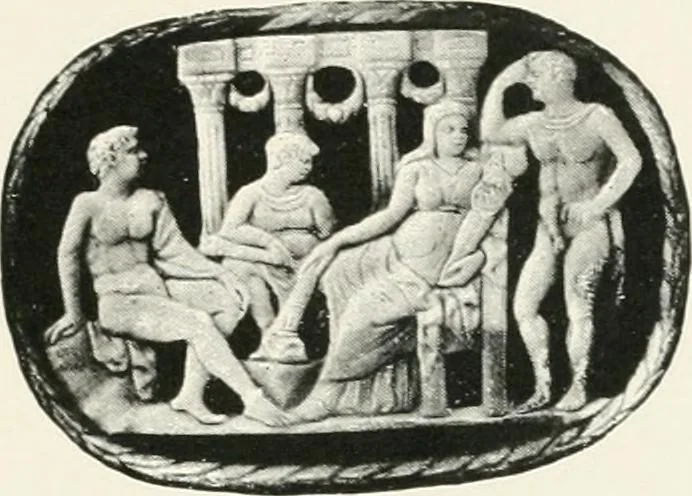 An illustration from Engraved gems; their history and place in art, in which is embodied the author's former treatise, with extensive revisions and additions; reminiscences of travels in the pursuit and acquisition of engraved gems ... to which is added a descriptive list of the author's cabinet of gems, forming a compend of Greek and Roman classics and antiquities .., 1889, leaf 363