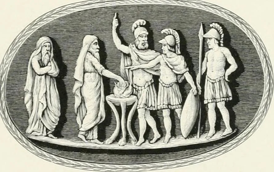 An illustration from Engraved gems; their history and place in art, in which is embodied the author's former treatise, with extensive revisions and additions; reminiscences of travels in the pursuit and acquisition of engraved gems ... to which is added a descriptive list of the author's cabinet of gems, forming a compend of Greek and Roman classics and antiquities .., 1889, leaf 363