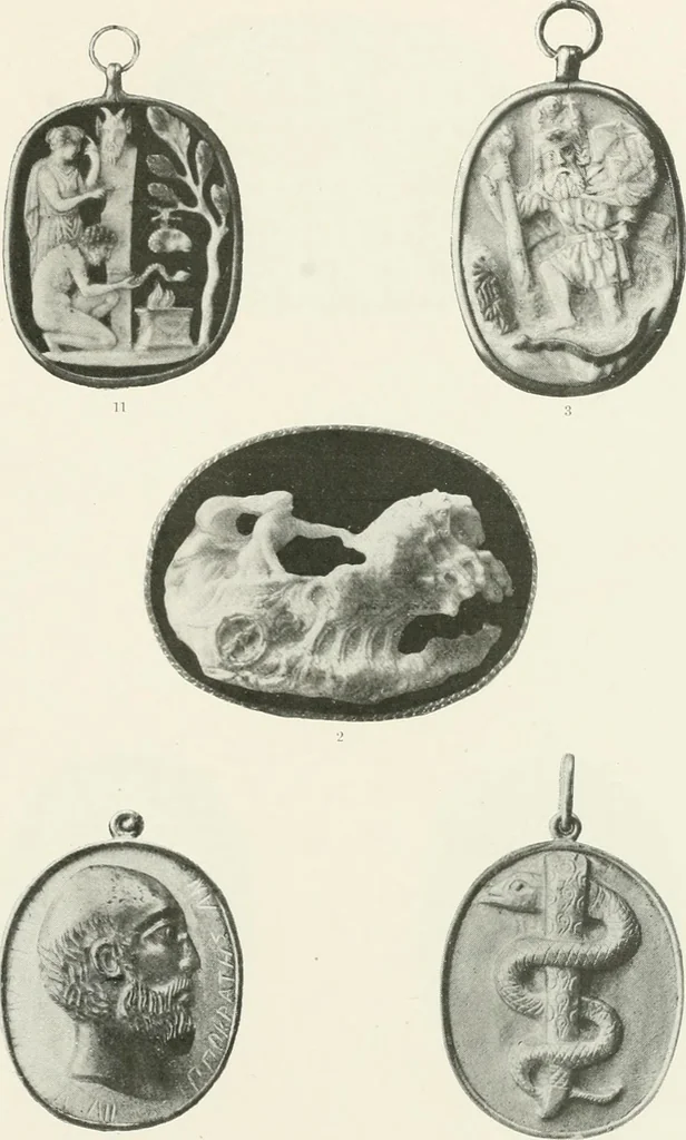 An illustration from Engraved gems; their history and place in art, in which is embodied the author's former treatise, with extensive revisions and additions; reminiscences of travels in the pursuit and acquisition of engraved gems ... to which is added a descriptive list of the author's cabinet of gems, forming a compend of Greek and Roman classics and antiquities .., 1889, leaf 467
