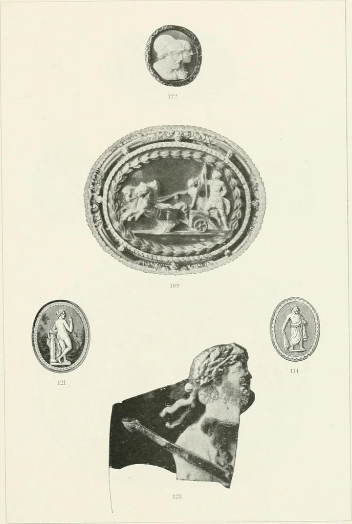 An illustration from Engraved gems; their history and place in art, in which is embodied the author's former treatise, with extensive revisions and additions; reminiscences of travels in the pursuit and acquisition of engraved gems ... to which is added a descriptive list of the author's cabinet of gems, forming a compend of Greek and Roman classics and antiquities .., 1889, leaf 477