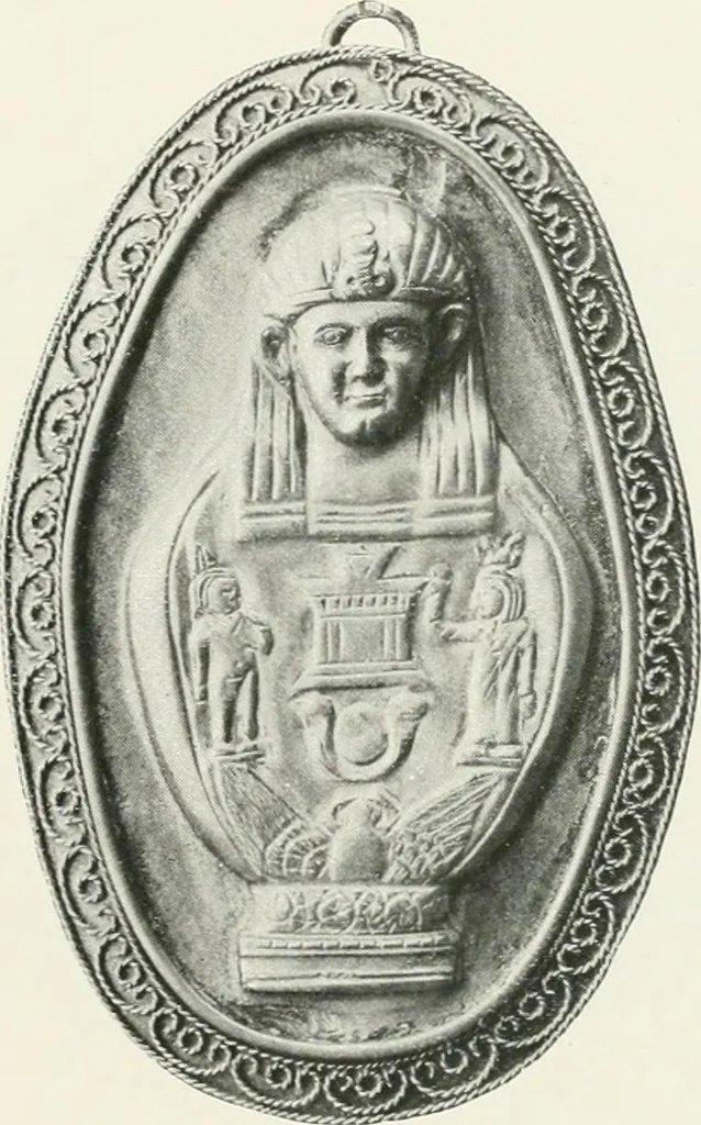 An illustration from Engraved gems; their history and place in art, in which is embodied the author's former treatise, with extensive revisions and additions; reminiscences of travels in the pursuit and acquisition of engraved gems ... to which is added a descriptive list of the author's cabinet of gems, forming a compend of Greek and Roman classics and antiquities .., 1889, leaf 487