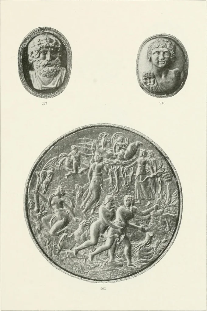 An illustration from Engraved gems; their history and place in art, in which is embodied the author's former treatise, with extensive revisions and additions; reminiscences of travels in the pursuit and acquisition of engraved gems ... to which is added a descriptive list of the author's cabinet of gems, forming a compend of Greek and Roman classics and antiquities .., 1889, leaf 489