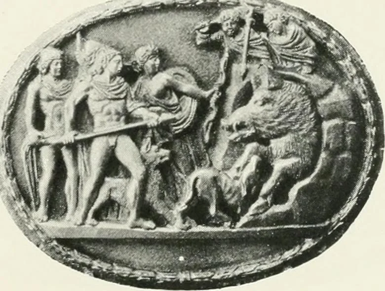 An illustration from Engraved gems; their history and place in art, in which is embodied the author's former treatise, with extensive revisions and additions; reminiscences of travels in the pursuit and acquisition of engraved gems ... to which is added a descriptive list of the author's cabinet of gems, forming a compend of Greek and Roman classics and antiquities .., 1889, leaf 491