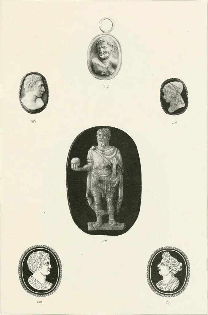 An illustration from Engraved gems; their history and place in art, in which is embodied the author's former treatise, with extensive revisions and additions; reminiscences of travels in the pursuit and acquisition of engraved gems ... to which is added a descriptive list of the author's cabinet of gems, forming a compend of Greek and Roman classics and antiquities .., 1889, leaf 497