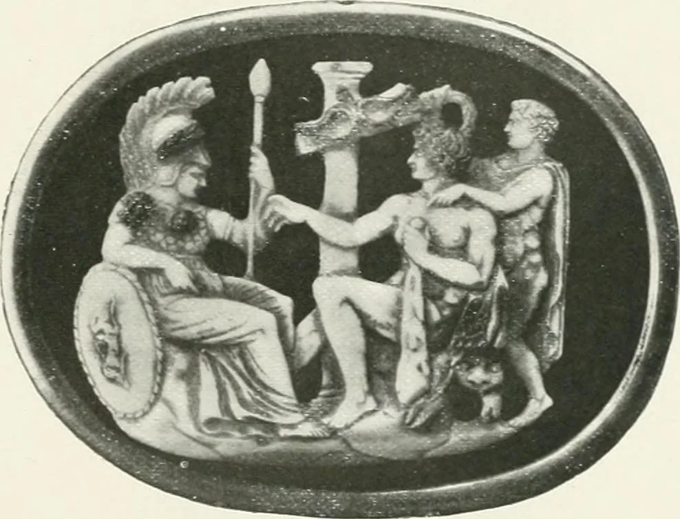 An illustration from Engraved gems; their history and place in art, in which is embodied the author's former treatise, with extensive revisions and additions; reminiscences of travels in the pursuit and acquisition of engraved gems ... to which is added a descriptive list of the author's cabinet of gems, forming a compend of Greek and Roman classics and antiquities .., 1889, leaf 509