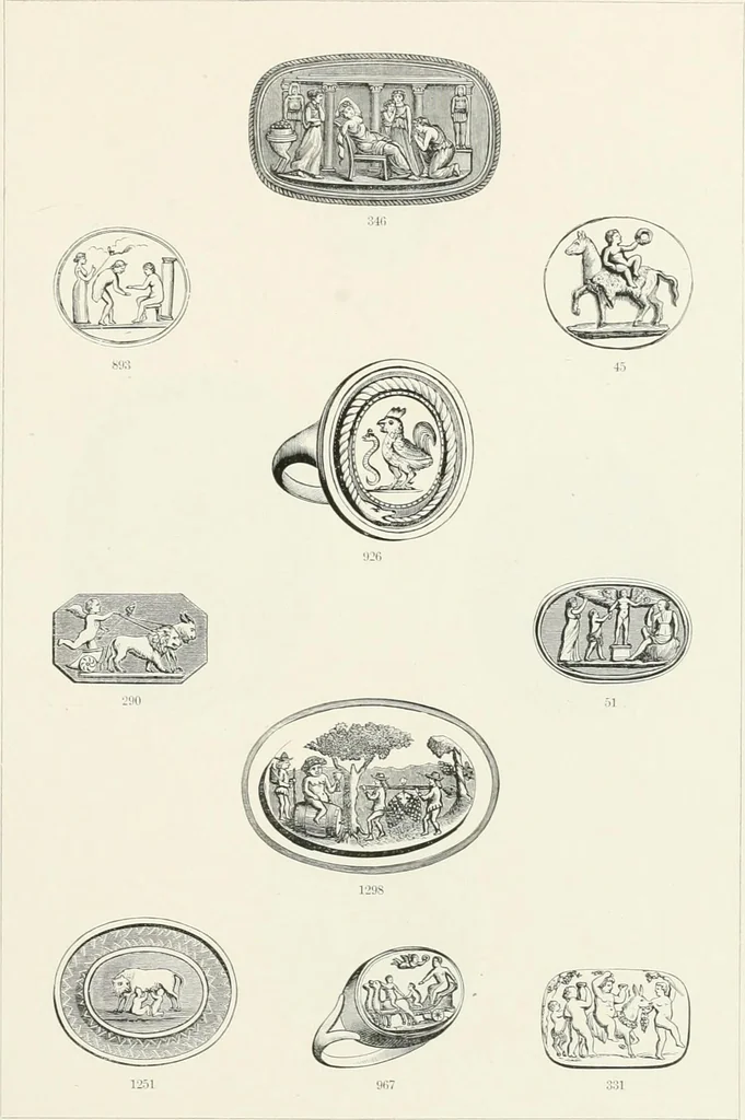 An illustration from Engraved gems; their history and place in art, in which is embodied the author's former treatise, with extensive revisions and additions; reminiscences of travels in the pursuit and acquisition of engraved gems ... to which is added a descriptive list of the author's cabinet of gems, forming a compend of Greek and Roman classics and antiquities .., 1889, leaf 583