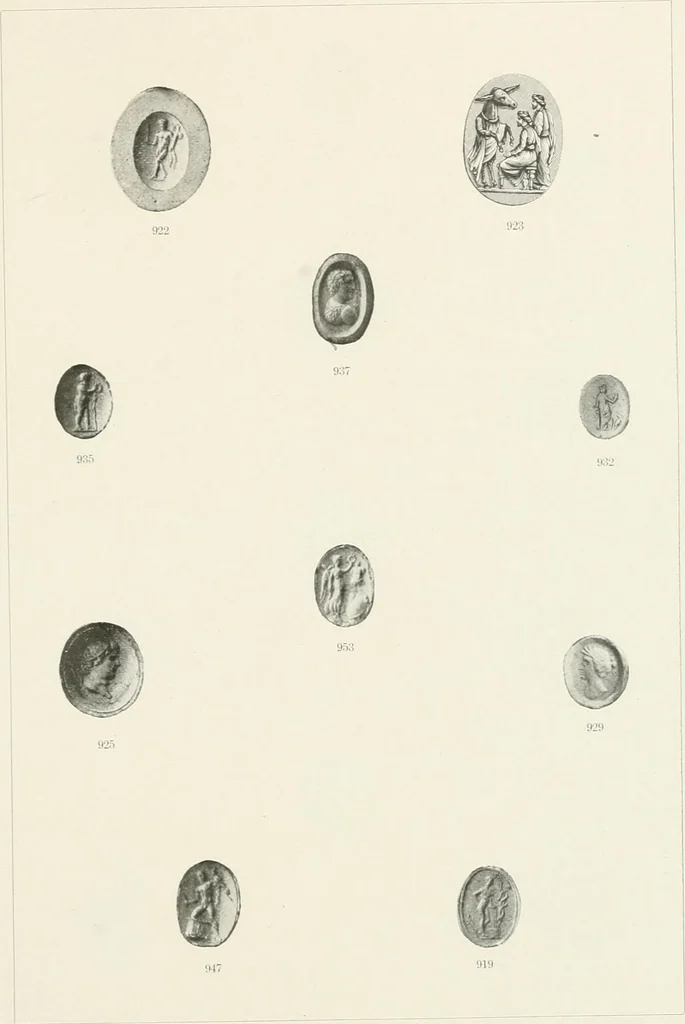 An illustration from Engraved gems; their history and place in art, in which is embodied the author's former treatise, with extensive revisions and additions; reminiscences of travels in the pursuit and acquisition of engraved gems ... to which is added a descriptive list of the author's cabinet of gems, forming a compend of Greek and Roman classics and antiquities .., 1889, leaf 611