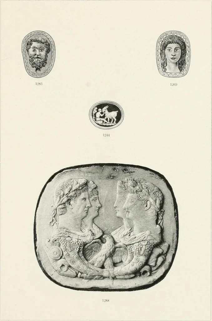 An illustration from Engraved gems; their history and place in art, in which is embodied the author's former treatise, with extensive revisions and additions; reminiscences of travels in the pursuit and acquisition of engraved gems ... to which is added a descriptive list of the author's cabinet of gems, forming a compend of Greek and Roman classics and antiquities .., 1889, leaf 621