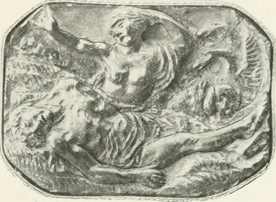 An illustration from Engraved gems; their history and place in art, in which is embodied the author's former treatise, with extensive revisions and additions; reminiscences of travels in the pursuit and acquisition of engraved gems ... to which is added a descriptive list of the author's cabinet of gems, forming a compend of Greek and Roman classics and antiquities .., 1889, leaf 623