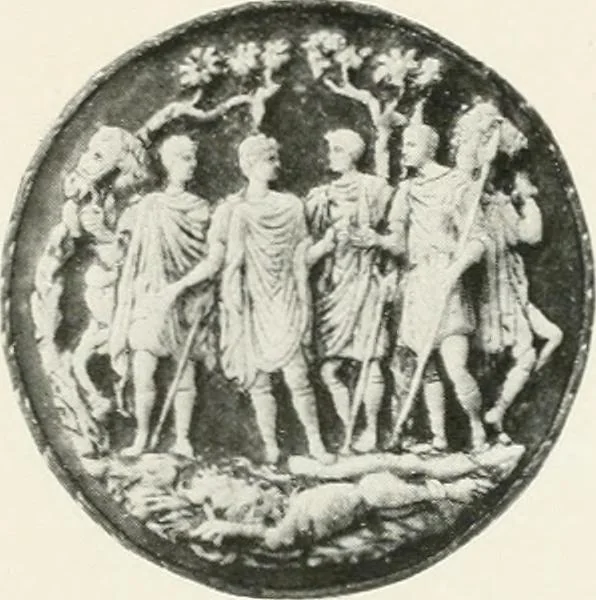 An illustration from Engraved gems; their history and place in art, in which is embodied the author's former treatise, with extensive revisions and additions; reminiscences of travels in the pursuit and acquisition of engraved gems ... to which is added a descriptive list of the author's cabinet of gems, forming a compend of Greek and Roman classics and antiquities .., 1889, leaf 645