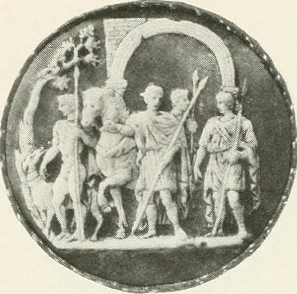An illustration from Engraved gems; their history and place in art, in which is embodied the author's former treatise, with extensive revisions and additions; reminiscences of travels in the pursuit and acquisition of engraved gems ... to which is added a descriptive list of the author's cabinet of gems, forming a compend of Greek and Roman classics and antiquities .., 1889, leaf 647