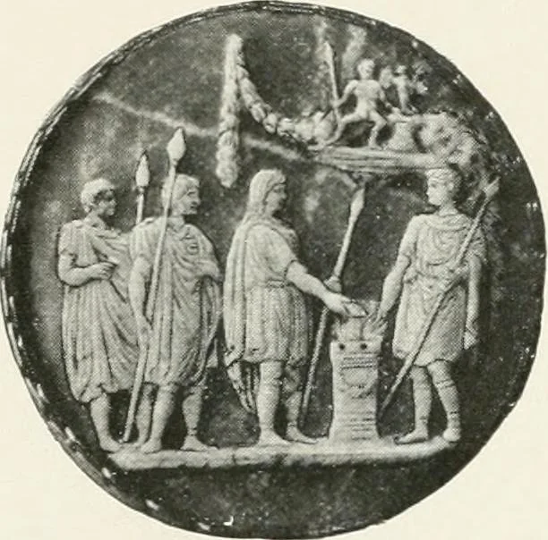 An illustration from Engraved gems; their history and place in art, in which is embodied the author's former treatise, with extensive revisions and additions; reminiscences of travels in the pursuit and acquisition of engraved gems ... to which is added a descriptive list of the author's cabinet of gems, forming a compend of Greek and Roman classics and antiquities .., 1889, leaf 651