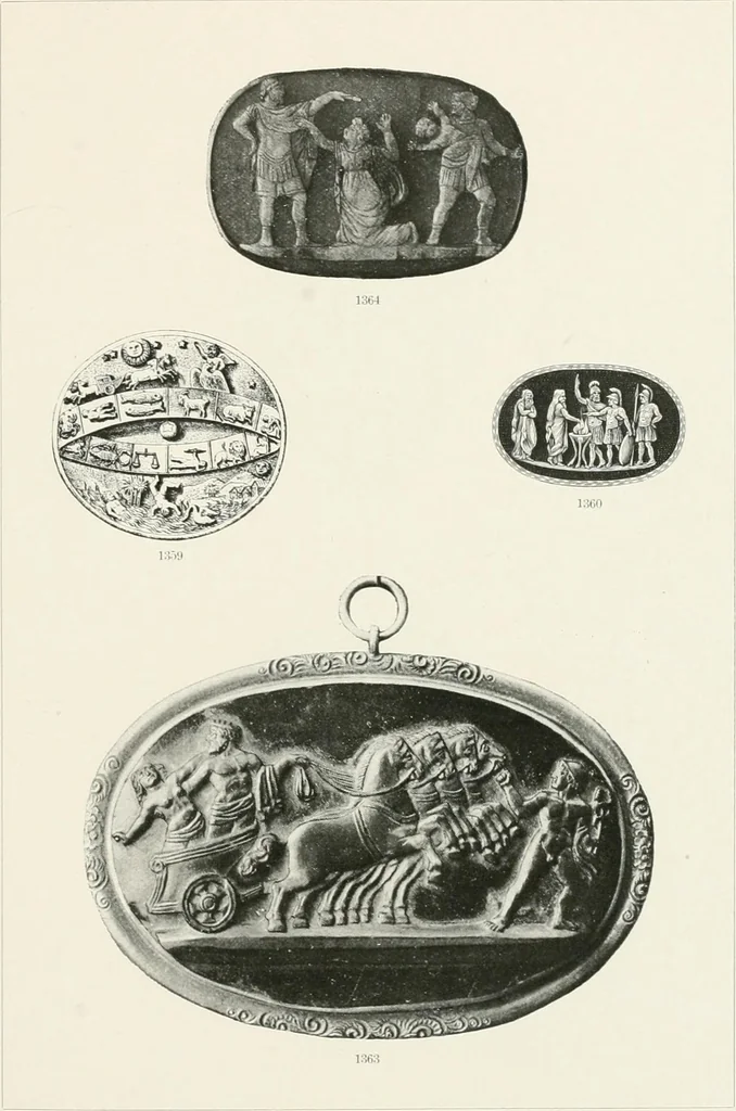 An illustration from Engraved gems; their history and place in art, in which is embodied the author's former treatise, with extensive revisions and additions; reminiscences of travels in the pursuit and acquisition of engraved gems ... to which is added a descriptive list of the author's cabinet of gems, forming a compend of Greek and Roman classics and antiquities .., 1889, leaf 663