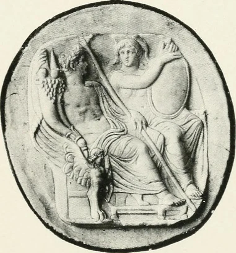 An illustration from Engraved gems; their history and place in art, in which is embodied the author's former treatise, with extensive revisions and additions; reminiscences of travels in the pursuit and acquisition of engraved gems ... to which is added a descriptive list of the author's cabinet of gems, forming a compend of Greek and Roman classics and antiquities .., 1889, leaf 667