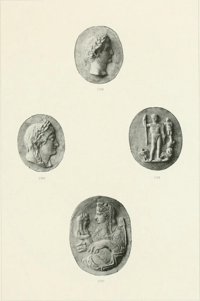 An illustration from Engraved gems; their history and place in art, in which is embodied the author's former treatise, with extensive revisions and additions; reminiscences of travels in the pursuit and acquisition of engraved gems ... to which is added a descriptive list of the author's cabinet of gems, forming a compend of Greek and Roman classics and antiquities .., 1889, leaf 669