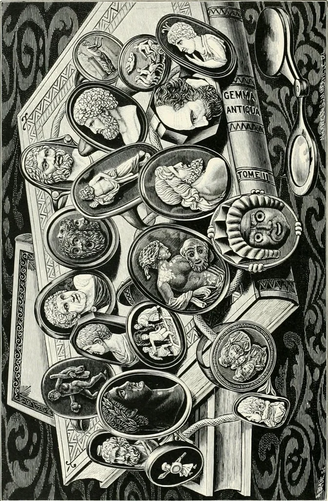 An illustration from Engraved gems; their history and place in art, in which is embodied the author's former treatise, with extensive revisions and additions; reminiscences of travels in the pursuit and acquisition of engraved gems ... to which is added a descriptive list of the author's cabinet of gems, forming a compend of Greek and Roman classics and antiquities .., 1889, leaf 80
