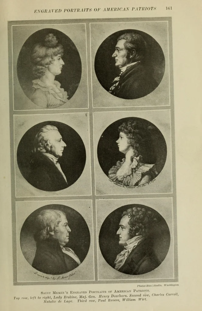 An illustration from Engraved portraits of American patriots [in the Corcoran Gallery at Washington] Made by Saint Memin in 1776-1810, 1915, leaf 13