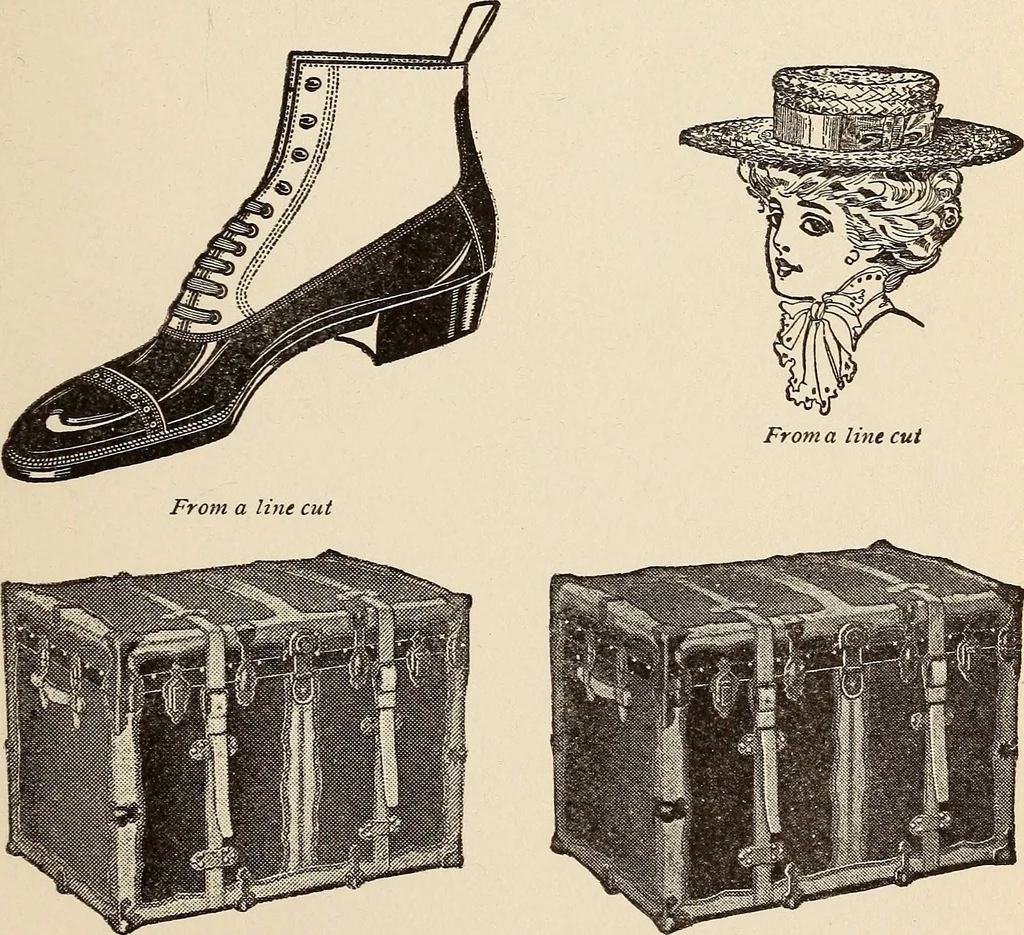 An illustration from Engraving and printing methods, advertisement illustration, technical- and trade-paper advertising, street-car advertising, outdoor advertising, house publications, 1909, leaf 198