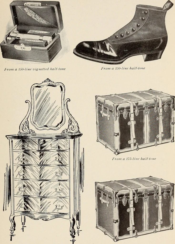 An illustration from Engraving and printing methods, advertisement illustration, technical- and trade-paper advertising, street-car advertising, outdoor advertising, house publications, 1909, leaf 200
