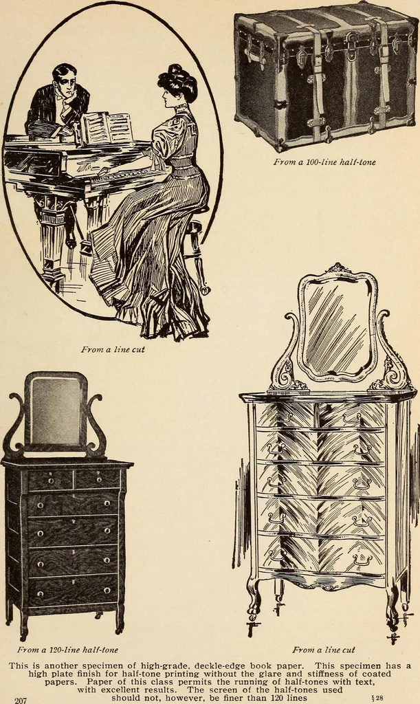 An illustration from Engraving and printing methods, advertisement illustration, technical- and trade-paper advertising, street-car advertising, outdoor advertising, house publications, 1909, leaf 206