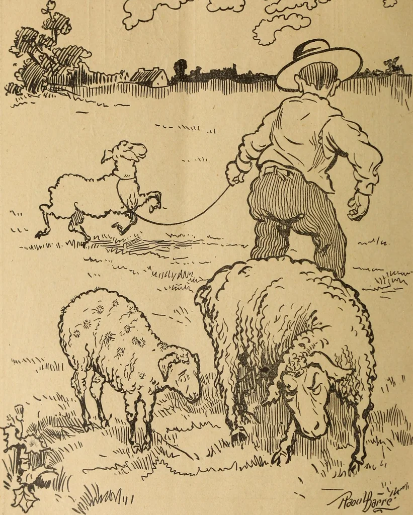 An illustration from En roulant ma boule : album, 1901, leaf 13