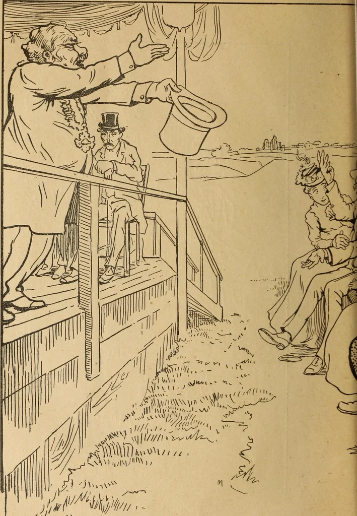 An illustration from En roulant ma boule : album, 1901, leaf 17