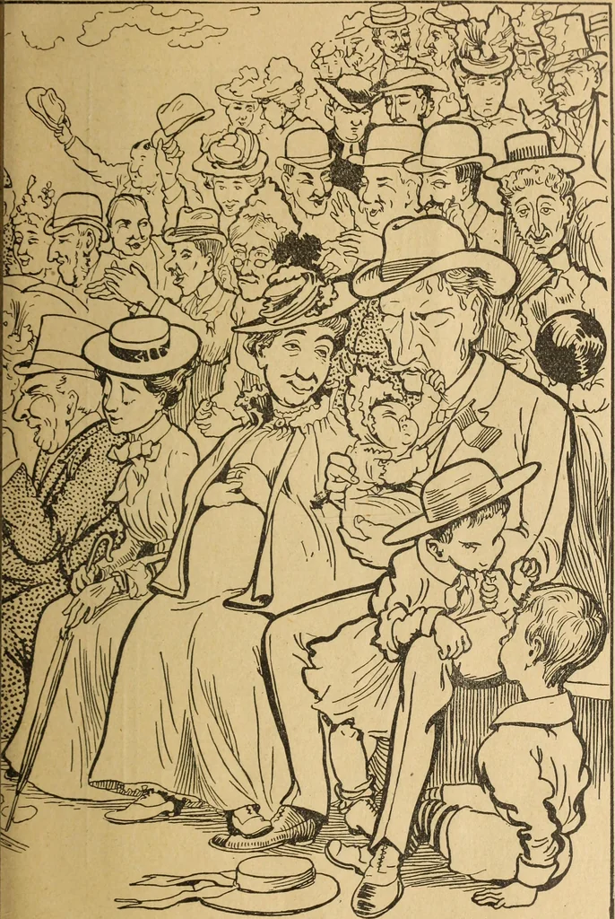 An illustration from En roulant ma boule : album, 1901, leaf 18