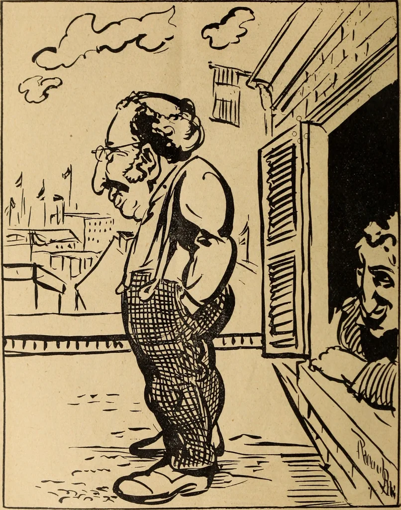 An illustration from En roulant ma boule : album, 1901, leaf 27