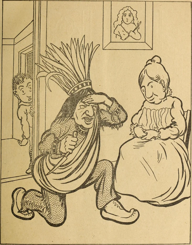 An illustration from En roulant ma boule : album, 1901, leaf 4