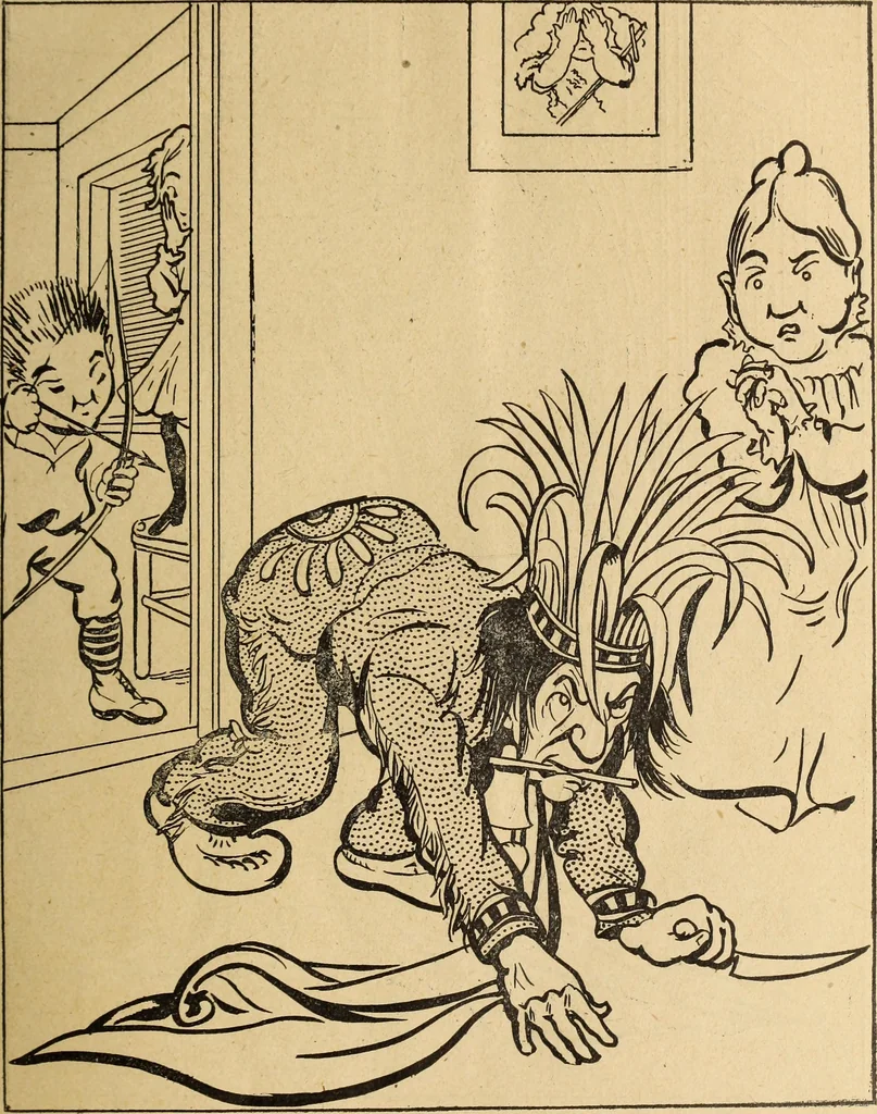 An illustration from En roulant ma boule : album, 1901, leaf 8