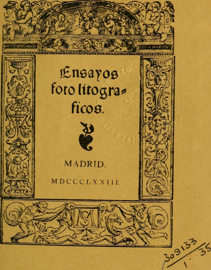 An illustration from Ensayos fotolitograficos, 1873, leaf 8
