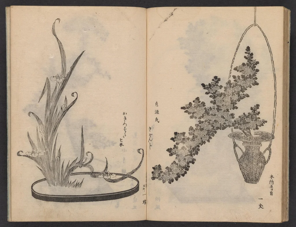An illustration from Enshū-ryū sōka hyakuhei zushiki : shiki konzatsu, 1806, leaf 22