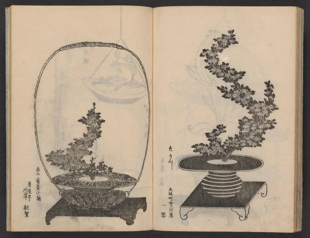 An illustration from Enshū-ryū sōka hyakuhei zushiki : shiki konzatsu, 1806, leaf 23