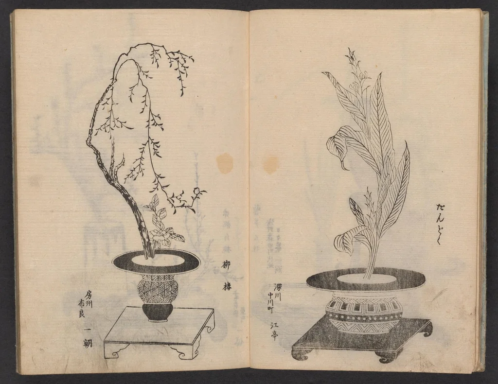 An illustration from Enshū-ryū sōka hyakuhei zushiki : shiki konzatsu, 1806, leaf 6