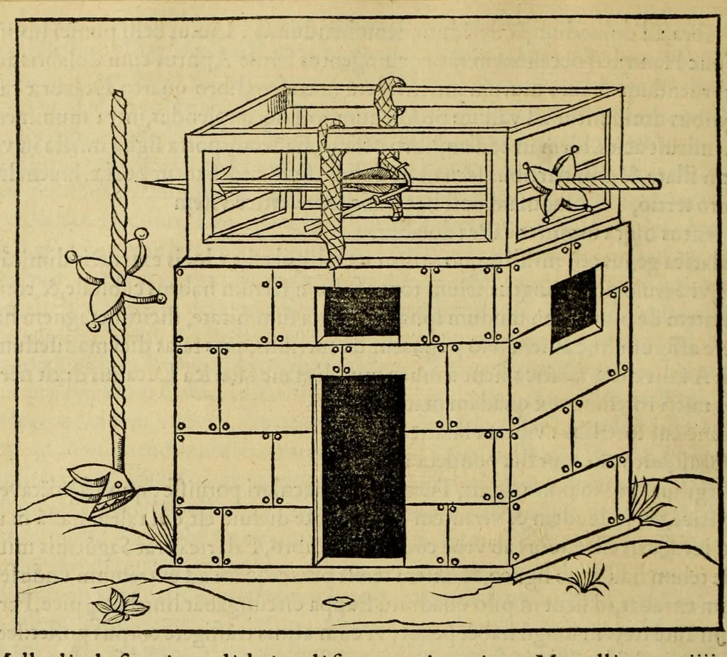 An illustration from En tibi lector Robertum Valturium ... De re militari libris XII : multò emaculatius, ac picturis, quae plurimae in eo sunt, elegantioribus expressum, quàm cùm Veronae ... anno M.cccclxxxiii. inuulgaretur, 1534, leaf 240