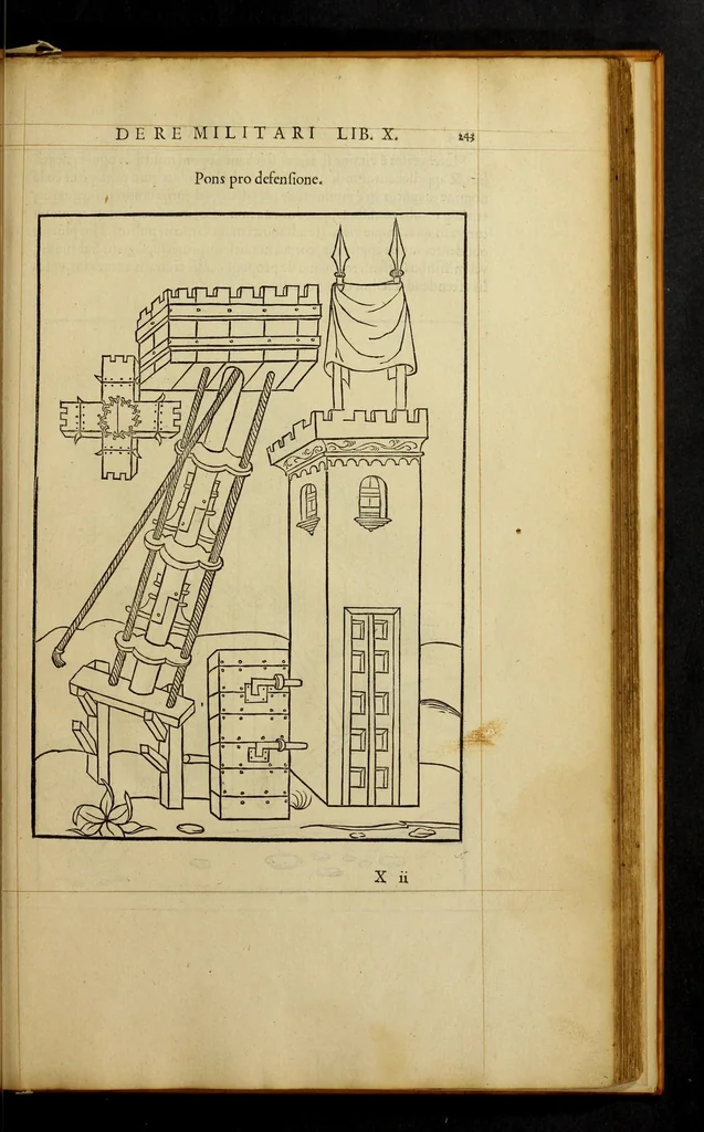 An illustration from En tibi lector Robertum Valturium ... De re militari libris XII : multò emaculatius, ac picturis, quae plurimae in eo sunt, elegantioribus expressum, quàm cùm Veronae ... anno M.cccclxxxiii. inuulgaretur, 1534, leaf 259