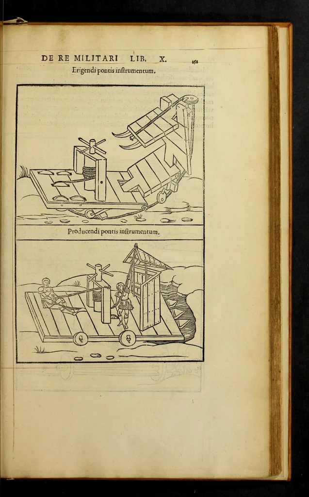 An illustration from En tibi lector Robertum Valturium ... De re militari libris XII : multò emaculatius, ac picturis, quae plurimae in eo sunt, elegantioribus expressum, quàm cùm Veronae ... anno M.cccclxxxiii. inuulgaretur, 1534, leaf 267