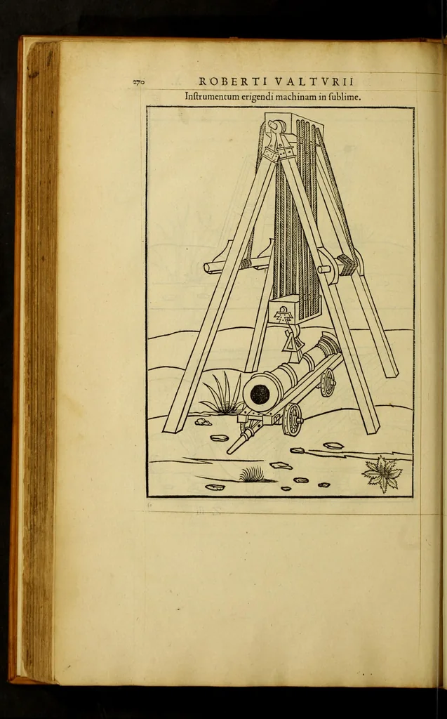 An illustration from En tibi lector Robertum Valturium ... De re militari libris XII : multò emaculatius, ac picturis, quae plurimae in eo sunt, elegantioribus expressum, quàm cùm Veronae ... anno M.cccclxxxiii. inuulgaretur, 1534, leaf 286