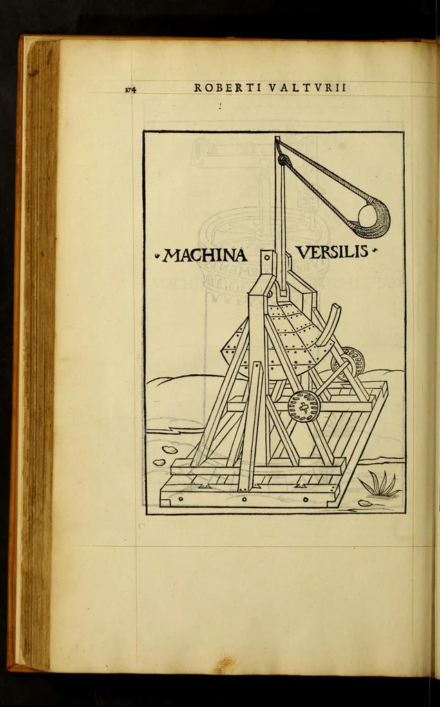 An illustration from En tibi lector Robertum Valturium ... De re militari libris XII : multò emaculatius, ac picturis, quae plurimae in eo sunt, elegantioribus expressum, quàm cùm Veronae ... anno M.cccclxxxiii. inuulgaretur, 1534, leaf 290