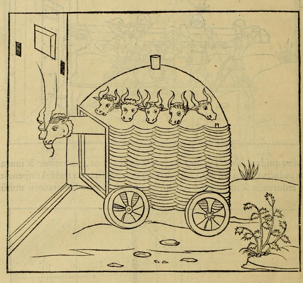 An illustration from En tibi lector Robertum Valturium ... De re militari libris XII : multò emaculatius, ac picturis, quae plurimae in eo sunt, elegantioribus expressum, quàm cùm Veronae ... anno M.cccclxxxiii. inuulgaretur, 1534, leaf 298