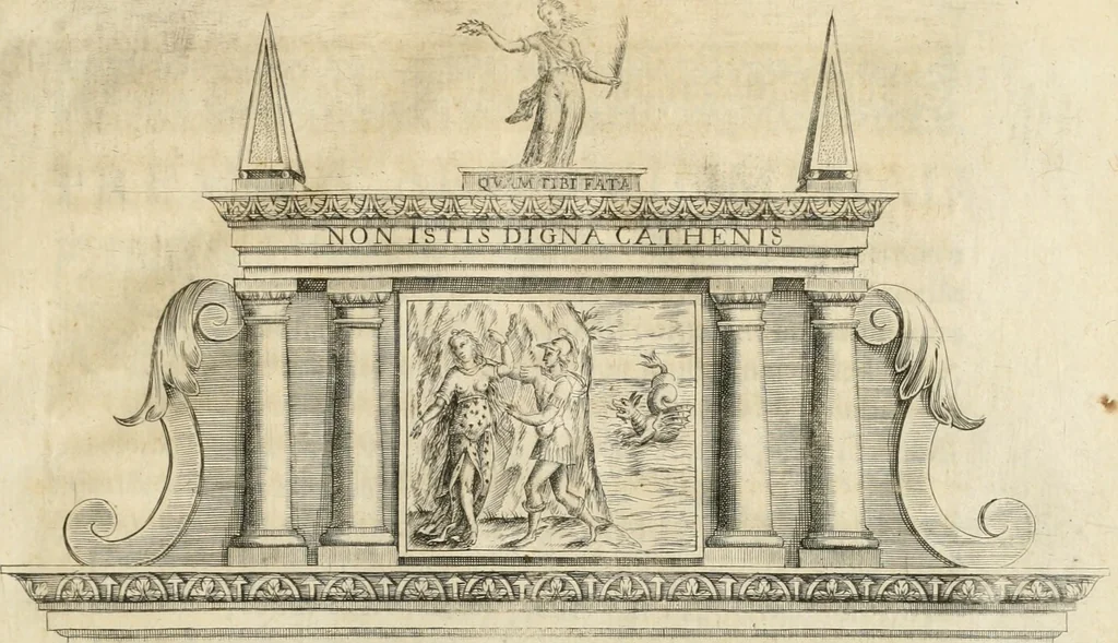 An illustration from Entree de Loys XIII. roy de France et de Navarre dans sa ville d'Arles, le xxix octobre M. DC. XXII. : estans consuls et gouuerneurs de ladicte ville Pierre de Boches & Nicolas Dycard de l'estat des nobles, & Gauchier Peint & Claude Ianim de celuy des bourgeois, 1623, leaf 26
