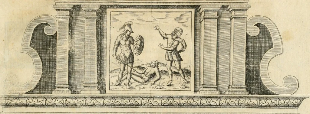 An illustration from Entree de Loys XIII. roy de France et de Navarre dans sa ville d'Arles, le xxix octobre M. DC. XXII. : estans consuls et gouuerneurs de ladicte ville Pierre de Boches & Nicolas Dycard de l'estat des nobles, & Gauchier Peint & Claude Ianim de celuy des bourgeois, 1623, leaf 40