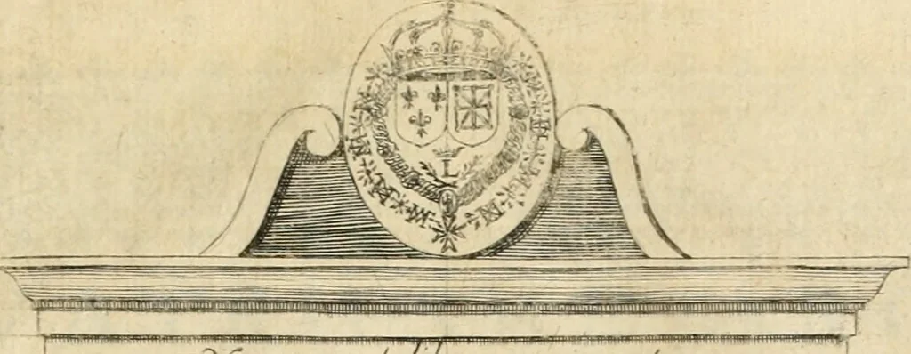 An illustration from Entree de Loys XIII. roy de France et de Navarre dans sa ville d'Arles, le xxix octobre M. DC. XXII. : estans consuls et gouuerneurs de ladicte ville Pierre de Boches & Nicolas Dycard de l'estat des nobles, & Gauchier Peint & Claude Ianim de celuy des bourgeois, 1623, leaf 48